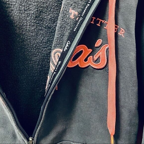 Cabela's pink grey full zip logo sweatshirt hoodie - Picture 3 of 9